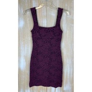Free People Womens Plum Sleeveless Tank Lace Bodycon Mini Party Dress Size XS